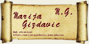 Marija Gizdavić vizit kartica